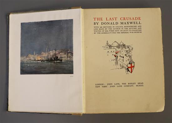 Maxwell, Donald - The Last Crusade, qto, with 100 sketches in colour etc., London 1920 (a.f.), Campbell,
